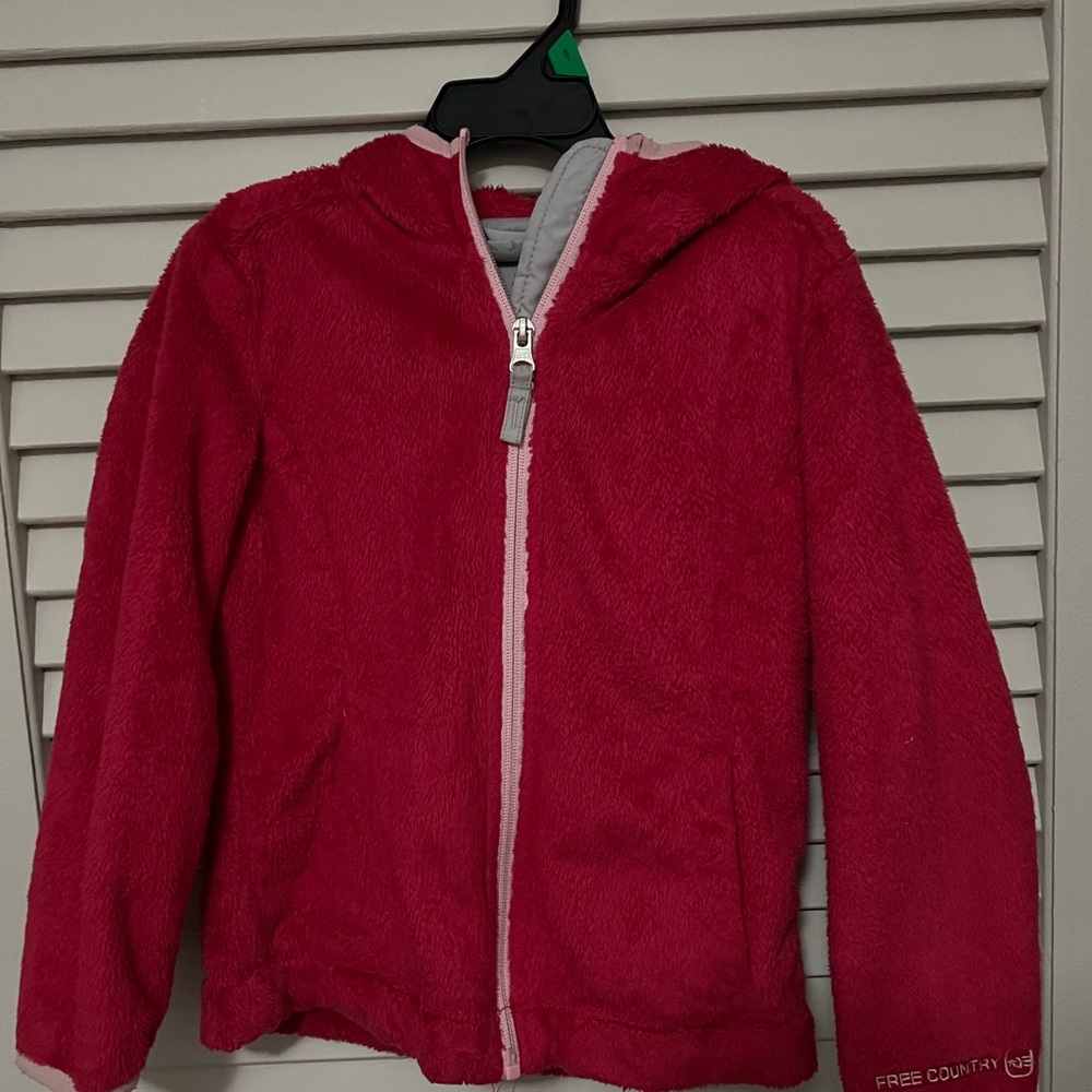 Free Country Pink Girls' Fleece hooded jacket